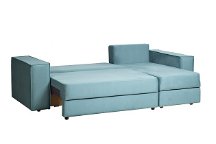 Диван Бергамо(Bergamo) трехместный с канапе правый раскладной бирюзовый 4 (превью)