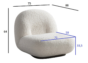 Кресло Albano искусственный мех белое