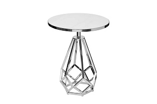 Столик журнальный с мраморной столешницей/серебро