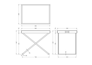 Стол сервировочный зеркальный матовый/золото 9 (превью)