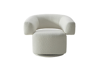 Кресло поворотное Lugano букле белое