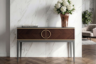 Консоль с 2-мя ящиками темный шпон