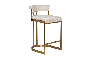 Стул барный букле бежевый/матовое золото