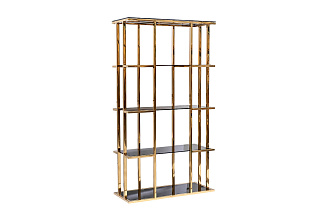 Стеллаж с черным стеклом (золотой) 2 (превью)
