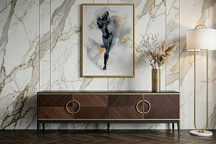 Тумба под телевизор с дверцами темный шпон