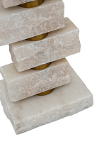 Лампа настольная мраморная с белым абажуром