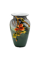 Ваза стеклянная зеленая с цветком 1 (превью)