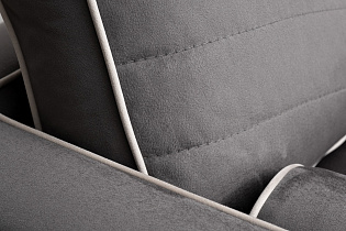 Диван Мадрид Мемори(Madrid Memory) трехместный велюровый серый с кантом
