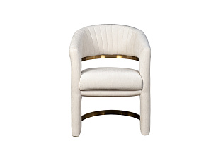 Стул велюровый кремовый/ матовое золото