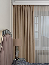 Портьера Силки (Silky) 275х260см димаут бежевая
