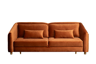 Диван Trevi трехместный раскладной оранжевый с кантом