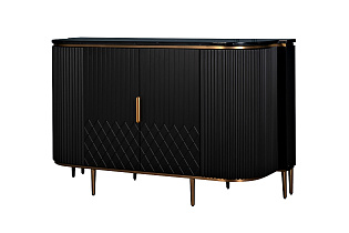 Комод округлый черный