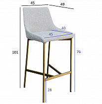 Стул барный белый/бронза