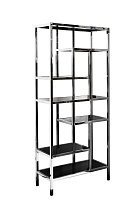 Стеллаж с черным стеклом (хром)