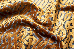 Ткань портьерная/мебельная ЛАТТИС (LATTICE) оранжевая