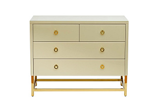 Комод со стеклянной столешницей бежевый