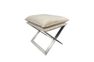 Пуф велюровый бежевый/хром 3 (превью)