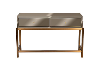 Консоль с 2мя ящиками зеркальная бронза/золото