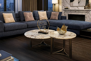 Столик журнальный круглый мраморный