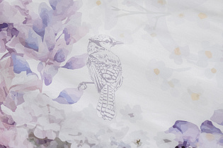 Комплект постельного белья "Фиори" сиренево-белый 220х200см с наволочками 50х70см