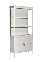 Шкаф-витрина открытый с комодом бежевый 2 (превью)