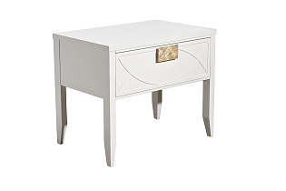 Тумбочка прикроватная с ящиком бежевая