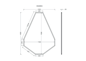 Зеркало в металлической раме (золото)