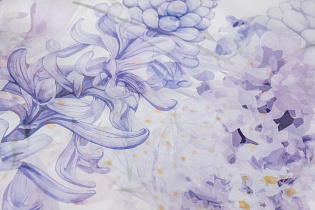 Комплект постельного белья "Фиори" сиренево-белый 145х210см с наволочками 50х70см