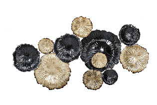 Декор настенный "Цветы" черно-золотые