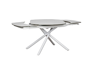 Стол обеденный раздвижной керамический белый