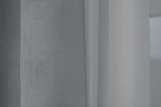 Портьера Шелк (Silky) 275х260см димаут голубая