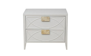 Тумбочка прикроватная с 2-мя ящиками бежевая