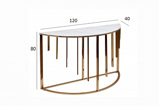 Консоль приставная мраморное стекло/золото