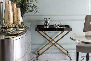 Стол сервировочный зеркальный матовый/золото 7 (превью)