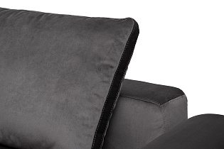 Диван Turin трехместный раскладной велюровый темно-серый