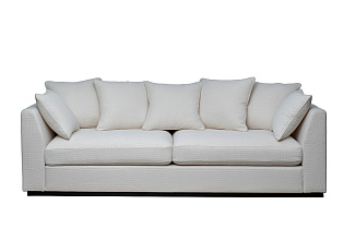 Диван Роберто(Roberto) трехместный рогожка кремовый