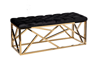 Банкетка велюровая черная/золото 2 (превью)