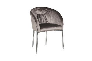 Стул велюровый серо-бежевый