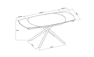 Стол обеденный раскладной керамический черный 9 (превью)