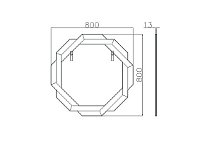 Зеркало в зеркальной раме с 8ю гранями