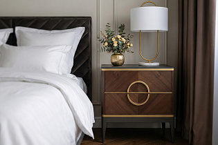 Тумбочка прикроватная с 2-мя ящиками темный шпон