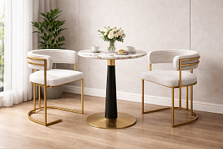 Стол барный круглый белый