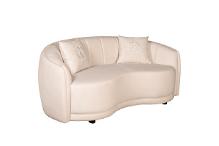 Диван двухместный велюровый бежевый