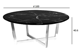 Стол журнальный Черный (Nero) черный/хром