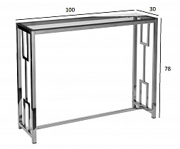 Консоль прозрачное стекло/хром