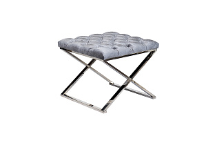 Пуф велюровый серый/хром 2 (превью)