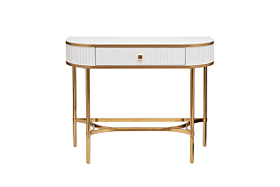 Консоль с ящиком белая/золото 1 (превью)