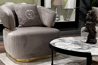 Кресло Гларус (Glarus) велюровое серое