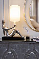 Лампа настольная "Рекамье" (бежевый плафон)