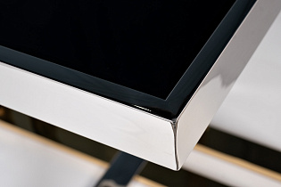 Столик журнальный черное стекло/хром/золото